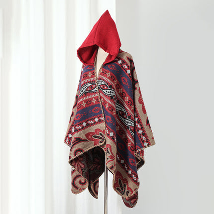 Ethnic Style Men's Shawl Warm Scarf Xizang Travel Outfit Qinghai Lake Northwest Desert Thick Cape Coat