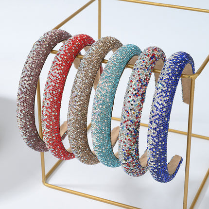 European and American high-end catwalk hairband overweight full diamond hairpin increased cranial top face small all-match foreign trade headdress hair accessories