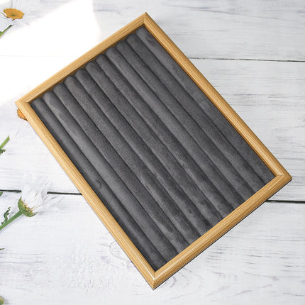 Walnut Color Jewelry Tray Ring Storage Box Solid Wood Ring Plate Earrings Earrings Bracelet Display Jewelry Display Rack