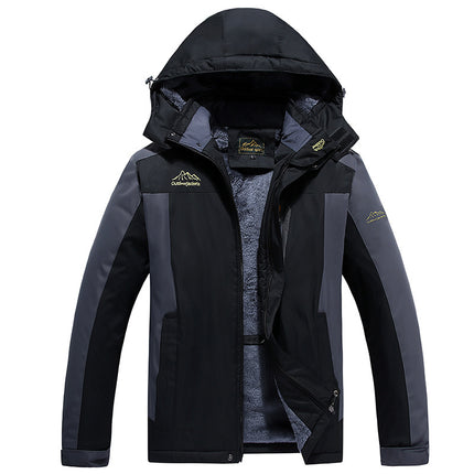 Winter plus size fleece-lined winter jacket outdoor cold-proof foreign trade cotton-padded coat Waterproof warm wear-resistant mountaineering suit mountaineering skiing
