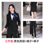 Black suit + skirt + pants / S