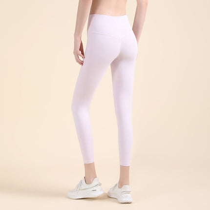 Autumn and Winter Brushed Yoga Fitness Naked-Feel Tight High-Waisted Tummy Control Sports Leggings Women's Running Cycling Butt-Lifting Yoga Pants