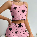 Pink and black love heart / S