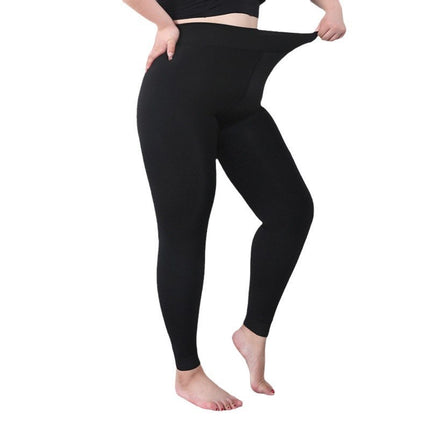 Cross-Border Extra Large Size Plus Fat Leggings 200g Fleece-Lined Polyester One-Piece Thickeneded Autumn and Winter Outer Pantyhose