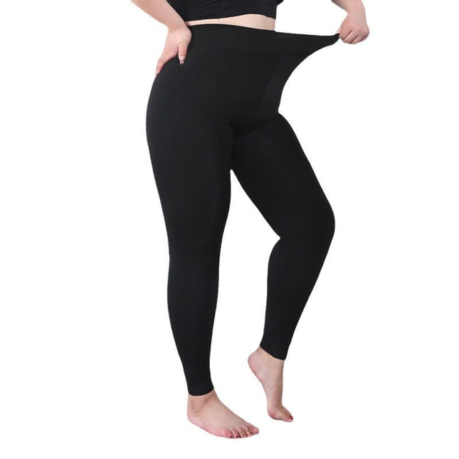 Cross-Border Extra Large Size Plus Fat Leggings 200g Fleece-Lined Polyester One-Piece Thickeneded Autumn and Winter Outer Pantyhose