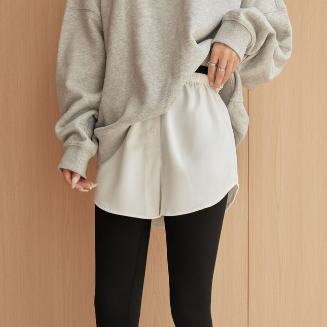 Small fart curtain T-shirt sweater bottoming inner matching artifact decoration fake two-piece stacked hem cover butt skirt for women