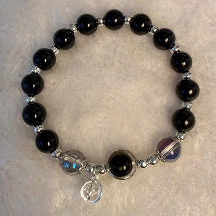 Bracelet Jewelry Cat's Eye Stone Crystal Butterfly Women's Bracelet Imitation Gray Moonlight Versatile Stylish Trendy Student Gift Starry