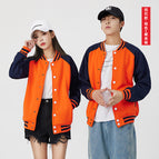 Button/Orange navy blue sleeves / S