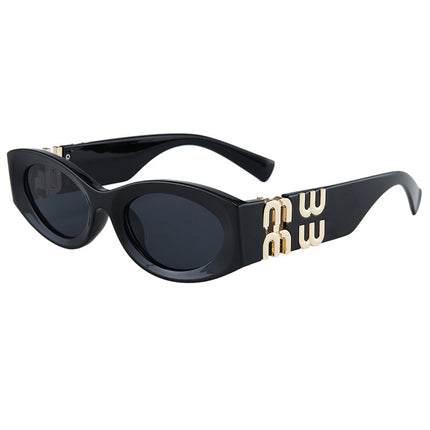 Cross-Border Popular Miuji Letter Cat-Eye Sunglasses Ky2 Sexy Female European and American Style High-End Retro Fashion Sunglasses