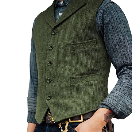 2025 Spring and Autumn Cross-Border Wish Korean Fashion New Single-Breasted Jacket Vest Men's Sleeveless Top