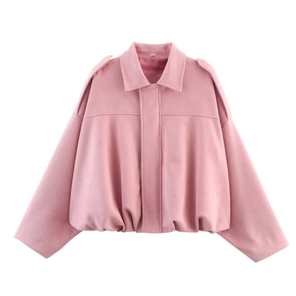 Za Cross-Border Amazon Hot-Selling Wholesale 2025 New European and American Style Suede Texture Bomber Jacket in Stock