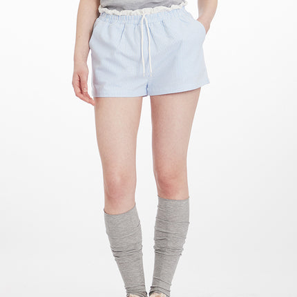 HeyHenry Striped Double Waist Design Casual Shorts Women American Style Hot Girl High Waist Loose Super Short Hot Pants