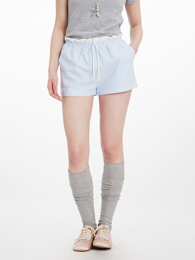 HeyHenry Striped Double Waist Design Casual Shorts Women American Style Hot Girl High Waist Loose Super Short Hot Pants
