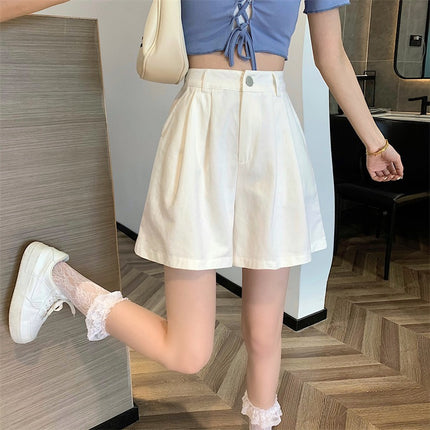 Women's Summer 2025 New Wide-Leg Shorts, Comfortable Pear-Shaped Figure, High-Waisted Slimming Hot Pants