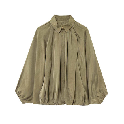 Aviator Jacket Cross-Border Fluffy European and American Style Fashion Foreign Trade Women's Clothing Army Green