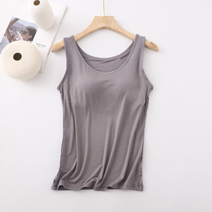 Modal with chest pad Vest Women's condole belt without steel ring BRA-T Cup one-piece slim underwear base shirt wholesale