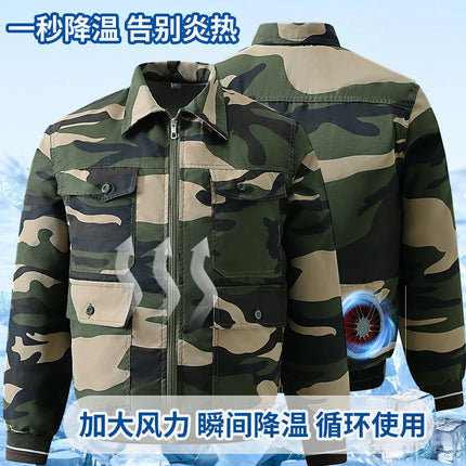 Summer New Outdoor Cooling Air-Conditioning Clothing Construction Site Welding Construction Camouflage Labor Protection Overalls