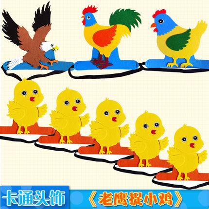 Eagle Catch Chicken Picture Book Story Props Hat Kindergarten Game Performance Headwear Mask Makeup Dress Headband