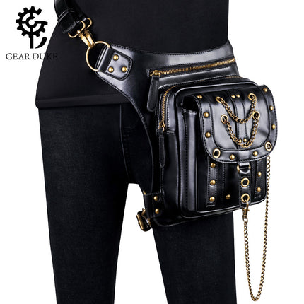 New Style Bag Women's Steampunk Retro Bag Shoulder Crossbody Bag Women's Fashionable Outdoor Mobile Phone Chain Waist Bag for Men