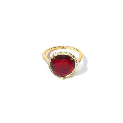 Cross-Border E-Commerce Amazon Hot-Selling Supply Triangular Crystal Zircon Micro-Paved Emerald Ring Seiko Handmade Jewelry