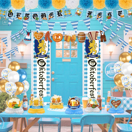 European Oktoberfest Party Supplies Decoration Banner Balloon Oktoberfest Cake Insert Venue Layout Flag