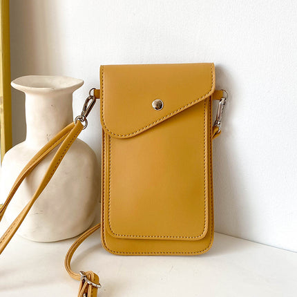 Durable Leather-Textured Mobile Phone Bag 2026 New Vertical Style Mobile Phone Small Bag Double-Layer Mini Stylish Women's Bag