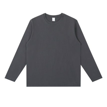 Cylinder Seamless Three-Dimensional Cutting Small Neck All-Match Round Neck Solid Color Long Sleeve Men's and Women's Inner Base Shirt Top New