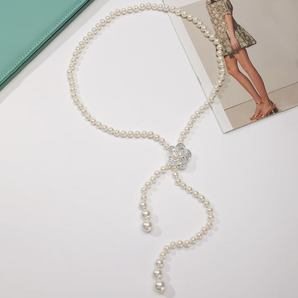 Tweed Style Pearl Waist Chain Decoration Summer Dress High-End Elegant Accessible Luxury Style Fashionable Simple Pearl Chain