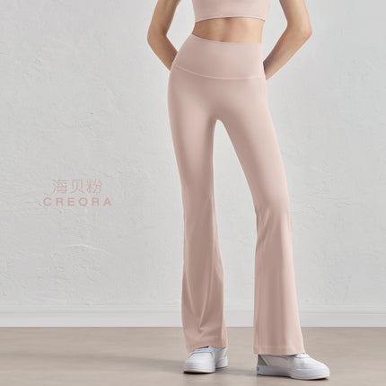 Huanpan Trumpet Yoga Pants, Lightweight High-Waisted Tummy Control Dance Sports Fitness Women's Pants, Tight Yoga Pants, Flared Pants