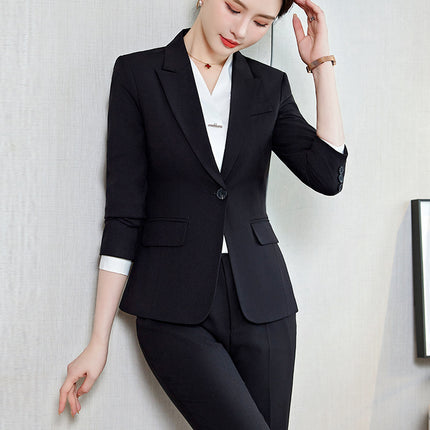 Formal wear women's suit workplace temperament work clothes front desk business wear goddess style gray suit skirt high-end formal