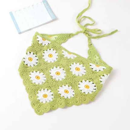 European and American Cross-Border French Ins Retro Handmade Crochet Triangle Scarf Women's Personalized Travel Photo Headscarf Hairband