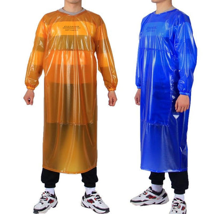 Double-layer wear-resistant beef tendon coverall oil-proof acid and alkali-resistant waterproof stone handling thickened Anti-fouling lengthened sleeve apron