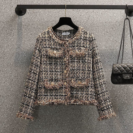 Plus Size Women's Autumn and Winter Suit 2025 New Style Cardigan Jacket Fashionable Slimming Look Versatile Dress Two-Piece Set