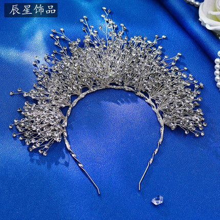 Star CX193 silver rhinestone alloy handmade hair band bridal bridesmaid wine dress headdress wedding dress hair band