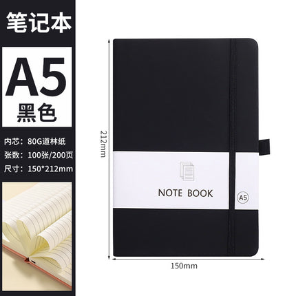 Portable Small Notebook A6A5 Wholesale Multi-Color Elastic Straps Skin-Feel Leather Notebook Imitation Leather Cross-Border Supply Ready Stock