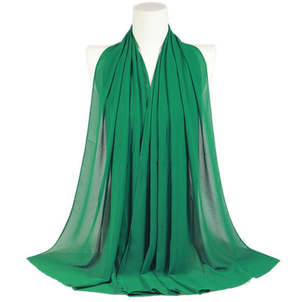 Solid Color Single Color Pearl Chiffon Scarf Malaysia Hot Selling Long Scarf Scarf Shawl Export Malaysia
