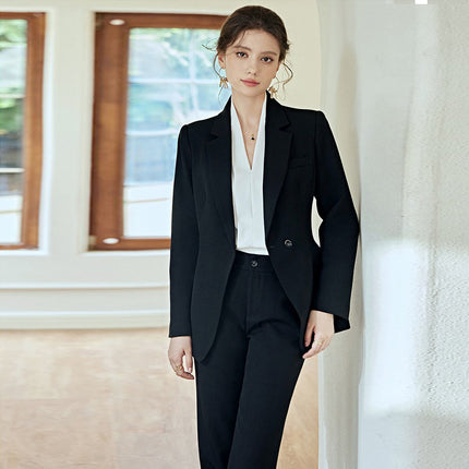 Spring and Autumn New One Button Suit Set Temperament Goddess Fan Sales Office Work Clothes White Collar Business Wear Dress Dress OL