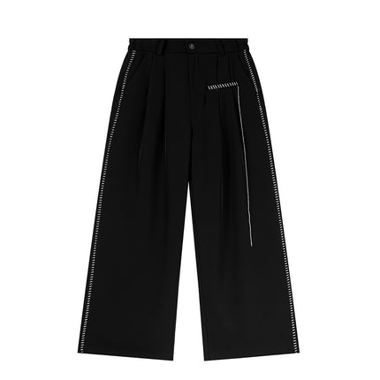 Double Day 25 Summer plus size Women's Fashion Top Line Decorative Casual Pants 8929