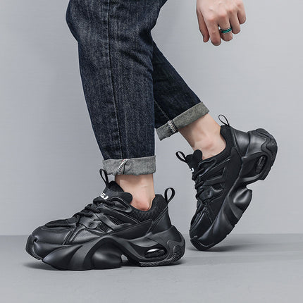 Internet Celebrity Height-Increasing Men's Shoes Air Cushion New Motorcycle Dad Shoes Thick-Soled Shoes Sports Mesh Casual Shoes Trendy Versatile Shoes