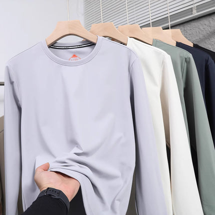 Di department flat for winter men's outdoor warm fashion all-match skin-friendly delicate bottoming warm velvet crew neck long sleeve T-shirt