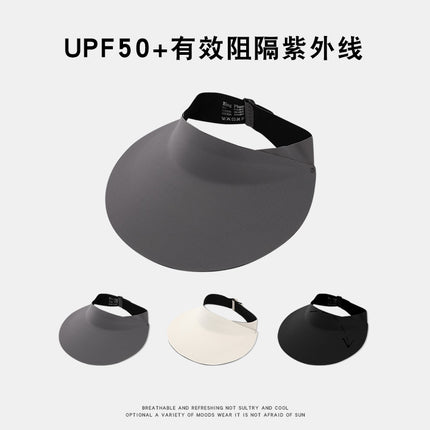 Traceless Sun Hat Women's Anti-UV Sun Hat Summer Outdoor Sports Large Brim Empty Top Foldable Sun Hat