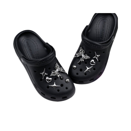 Silver Hole Bow Accessories Shoe Buckle Dark Shoe Flower Decoration Removable Creative DIY Accessories