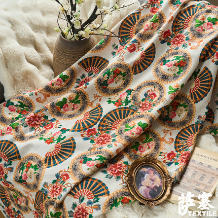 Hemp Cotton Digital Printing Fabric Printing Cotton and Linen Clothing Fabric Vintage Handmade DIY Tablecloth Patchwork Southeast Asia
