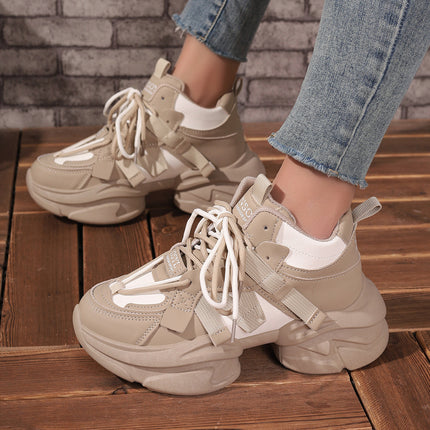 2024 Thick-Soled Dad Shoes, Casual Sports Shoes for Women, Spring New Round-Toe Cross-Strap Student Shoes. Large Quantity, Preferential Treatment