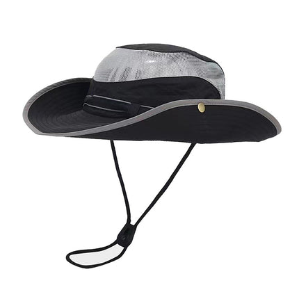 Summer Mesh Breathable Sun Protection Hat for Men and Women Outdoor Hiking Fishing Camping Style Mountaineering Hat Large Brim Western Cowboy Hat