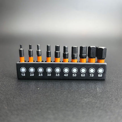 10-hole hexagon socket head plum blossom head suit black S2 material impact resistant 25,50 long cross-border Amazon