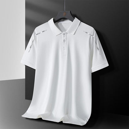 [Fast Delivery] Men's Short-Sleeved Polo Casual Lapel T-Shirt Summer Half-Sleeved Loose Elastic Breathable Top