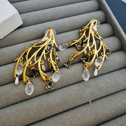 Oscar European and American Medieval Style Retro Old High-End Niche Design Fashionable Stylish S925 Silver Needle Earrings for Women