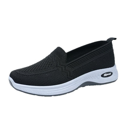 Summer New Women's Shoes, Sports, Breathable and Comfortable Fly-Knit Shoes, Low-Cut Hollow Old Beijing Cloth Shoes, One-Legged Women's Shoes