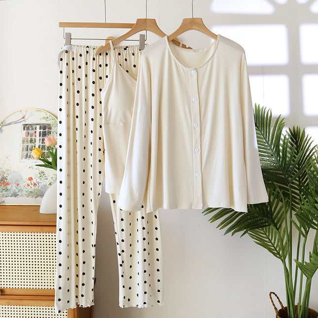 New month clothing spring and summer modal three-piece long sleeve trousers pregnant women nursing pajamas a generation of hair